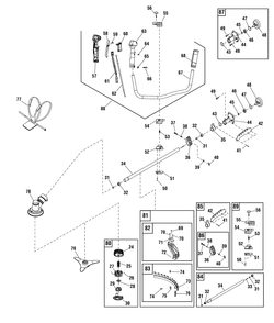 Shaft Group (866014_866018) Diagram and Parts List for 866014-SP33W 2010 Briggs and Stratton Brush Cutter